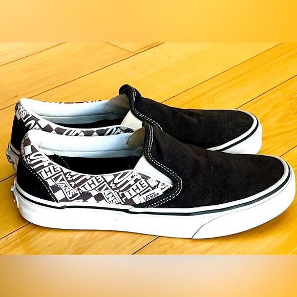 Vans Shoes - Vans Black and White Slip-On Sneakers, WOMENS SIZE 8.5, Super Clean & NICE